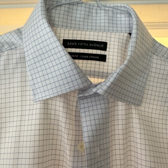 NWT Saks Fifth Avenue men’s dress shirt. Size 16 - 34/35 slim fit - Picture 7 of 9